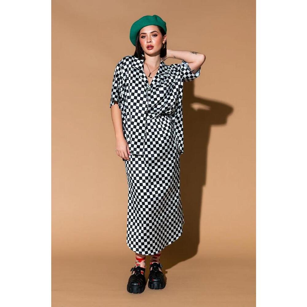 Dressed in LALA Black and White Checkered Dress